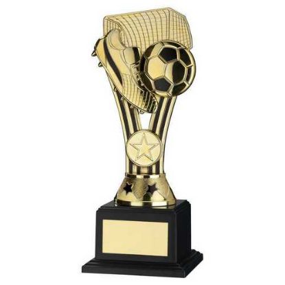 GOLD/BLACK PLASTIC WEMBLEY FIGURE ON FILLED BASE