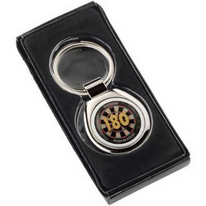DARTS '180' METAL ROUND KEYRING