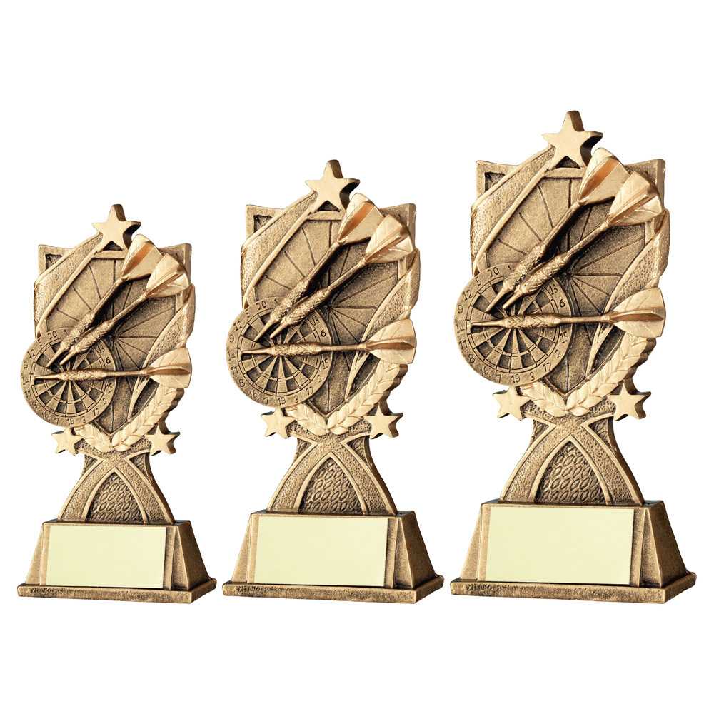 BRZ/GOLD DARTS '3 STAR WREATH' SERIES WITH PLATE