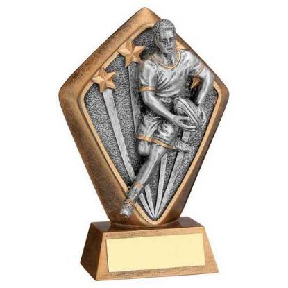 BRZ/GOLD DIAMOND HOLDER WITH MALE RUGBY DISC AND PLATE