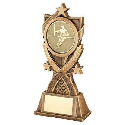 BRZ/GOLD 3 STAR WREATH SERIES WITH RUGBY INSERT AND PLATE