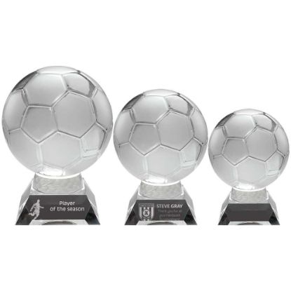 CLEAR/FROSTED GLASS FOOTBALL ON BASE