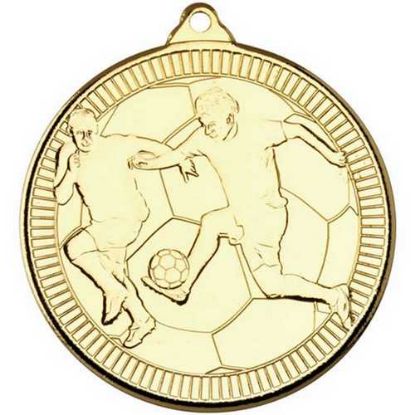 FOOTBALL MULTI LINE MEDAL GOLD