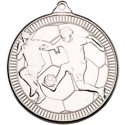 FOOTBALL MULTI LINE MEDAL SILVER