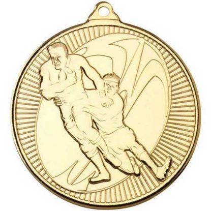 RUGBY MULTI LINE MEDAL GOLD