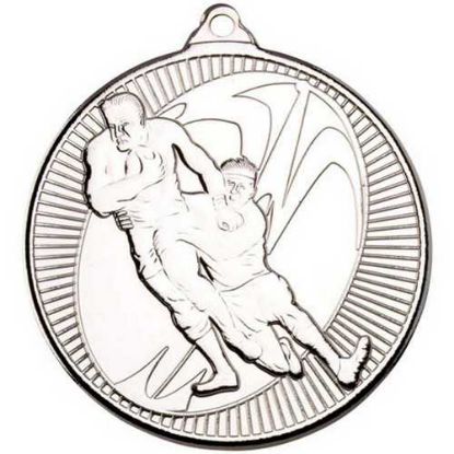 RUGBY MULTI LINE MEDAL SILVER