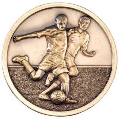 FOOTBALL PLAYERS MEDALLION ANTIQUE GOLD COLOUR