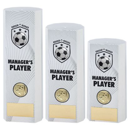 WHITE PLASTIC FILLED COLUMN FOOTBALL MANAGERS PLAYER
