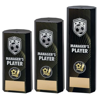BLACK PLASTIC FILLED COLUMN FOOTBALL MANAGERS PLAYER