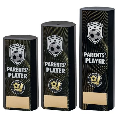 BLACK PLASTIC FILLED COLUMN FOOTBALL PARENTS PLAYER (