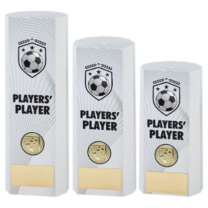 WHITE PLASTIC FILLED COLUMN FOOTBALL PLAYERS PLAYER