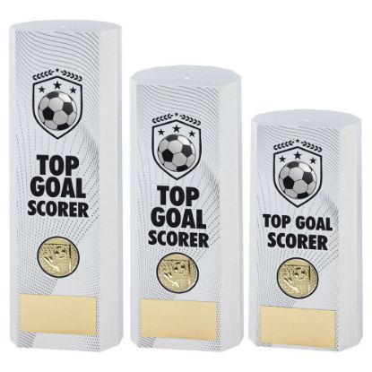 WHITE PLASTIC FILLED COLUMN FOOTBALL TOP GOAL SCORER