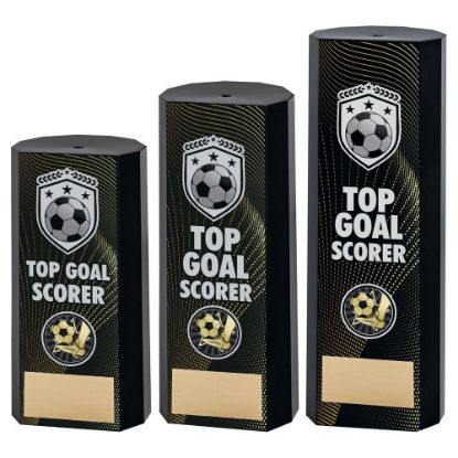 BLACK PLASTIC FILLED COLUMN FOOTBALL TOP GOAL SCORER