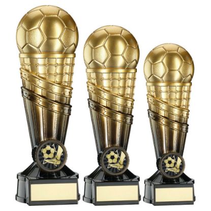 GOLD/BLACK FILLED PLASTIC FOOTBALL NET COLUMN WITH PLATE