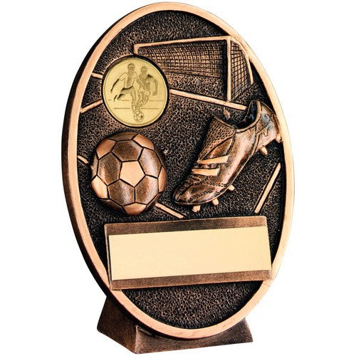 BRZ/GOLD/PEW FOOTBALL + BOOT ON SWOOSH NET WITH PLATE