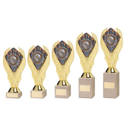 GOLD HOLDER + THANK YOU COACH DISC & CREAM MARBLE TROPHY