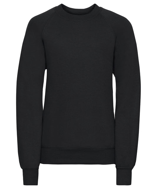 Russell Athletic 7620B Kids raglan sleeve sweatshirt in Black