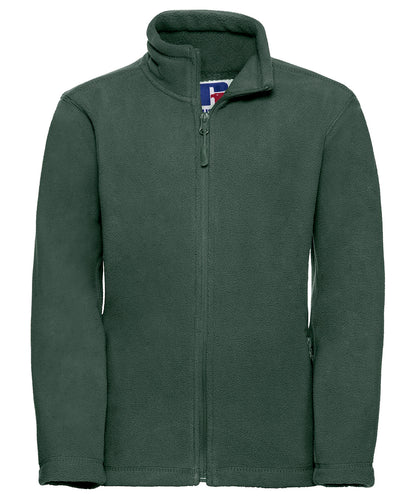 Russell Athletic 8700B Kids full-zip outdoor fleece in Bottle Green
