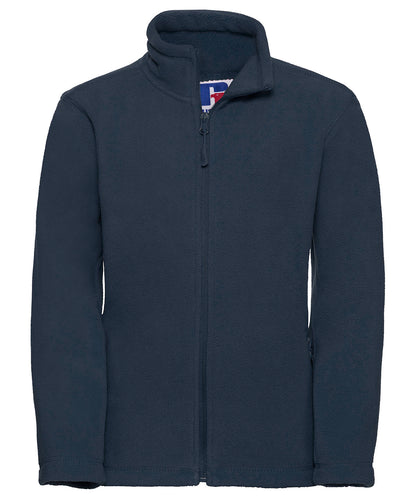 Russell Athletic 8700B Kids full-zip outdoor fleece in French Navy