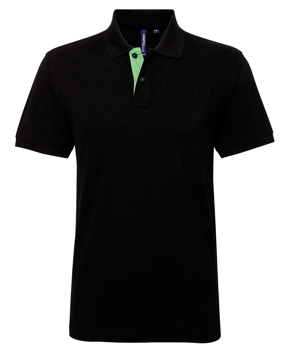 Asquith & Fox AQ012 Men's classic fit contrast polo in Black/Lime