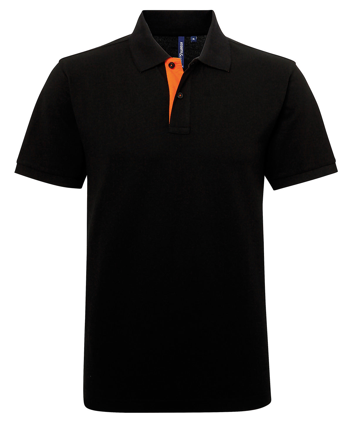 Asquith & Fox AQ012 Men's classic fit contrast polo in Black/Orange