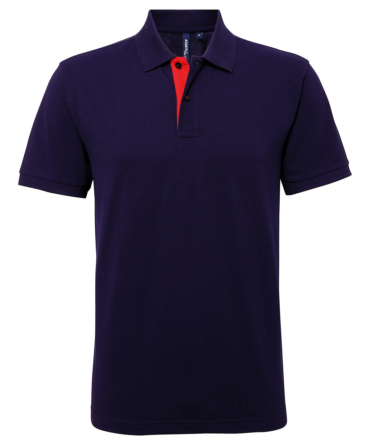 Asquith & Fox AQ012 Men's classic fit contrast polo in Navy/Red
