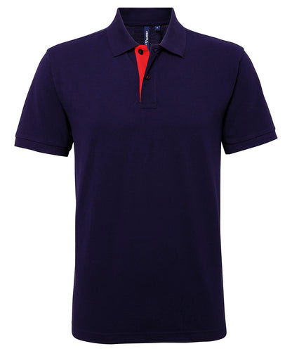 Asquith & Fox AQ012 Men's classic fit contrast polo in Navy/Red