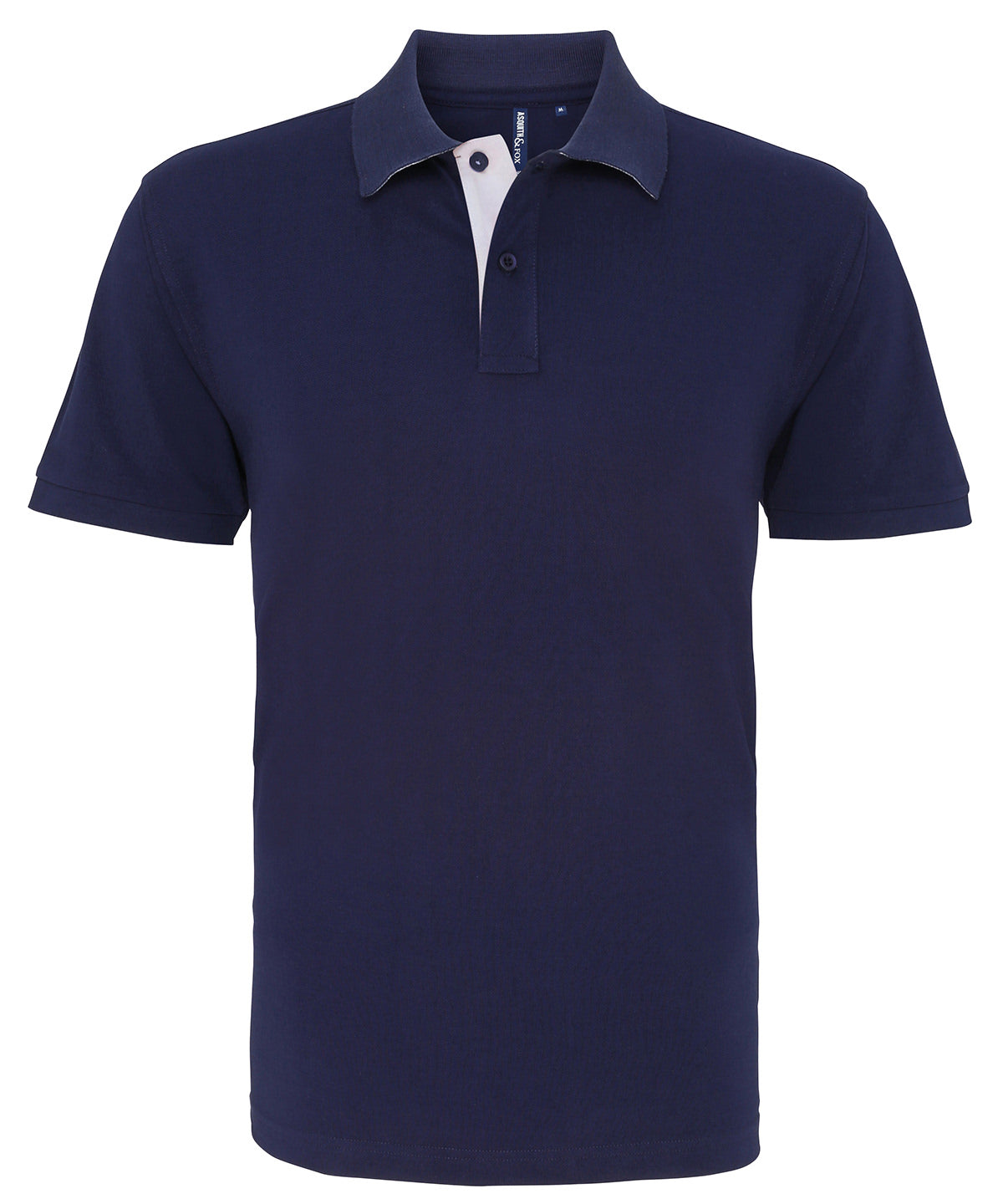 Asquith & Fox AQ012 Men's classic fit contrast polo in Navy/White