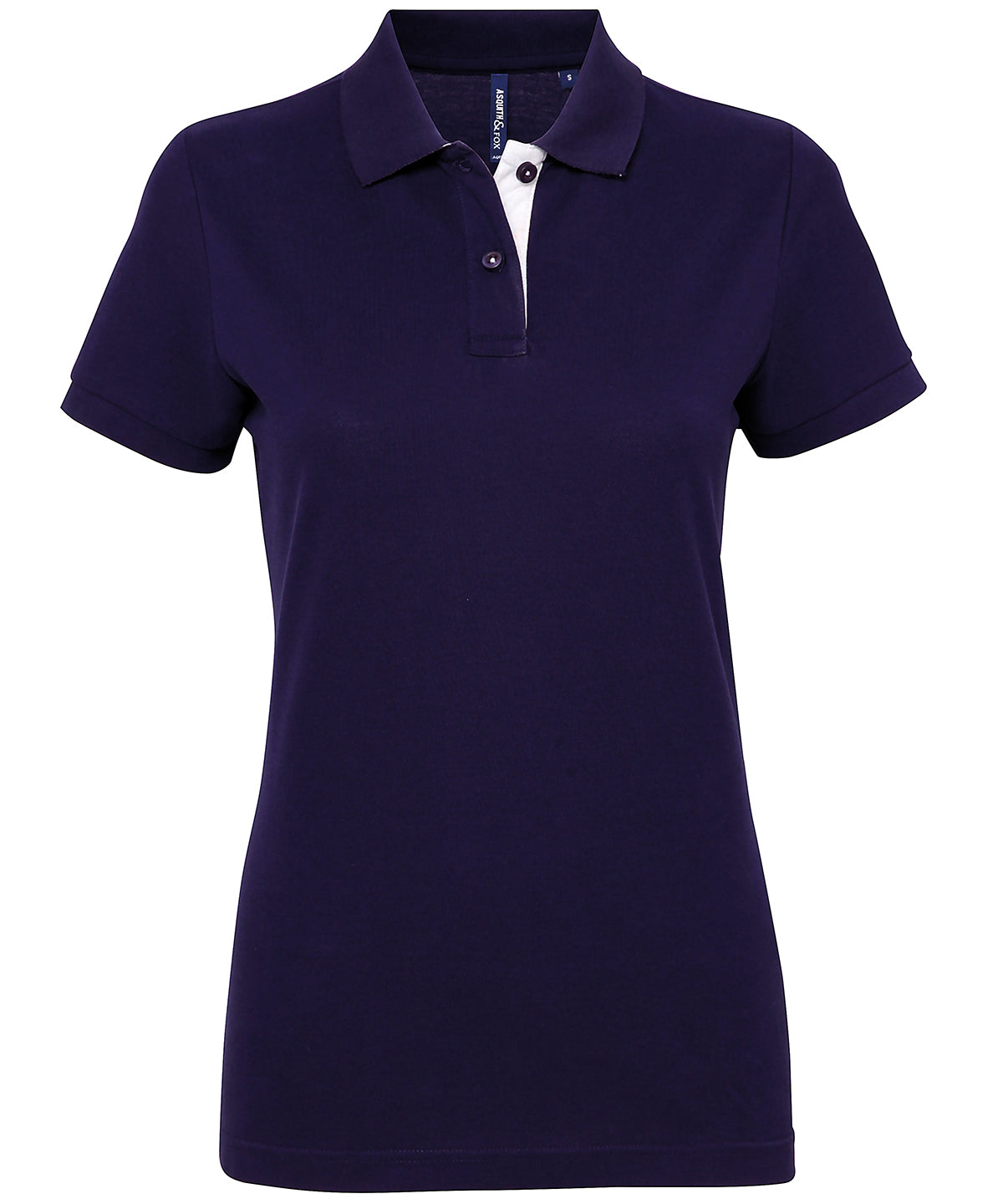 Asquith & Fox AQ022 Women's contrast polo in Navy/White