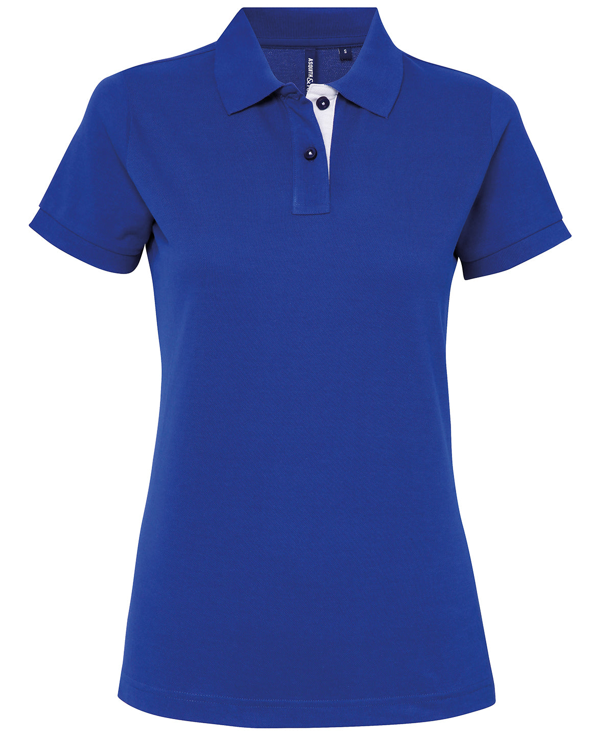 Asquith & Fox AQ022 Women's contrast polo in Royal/White