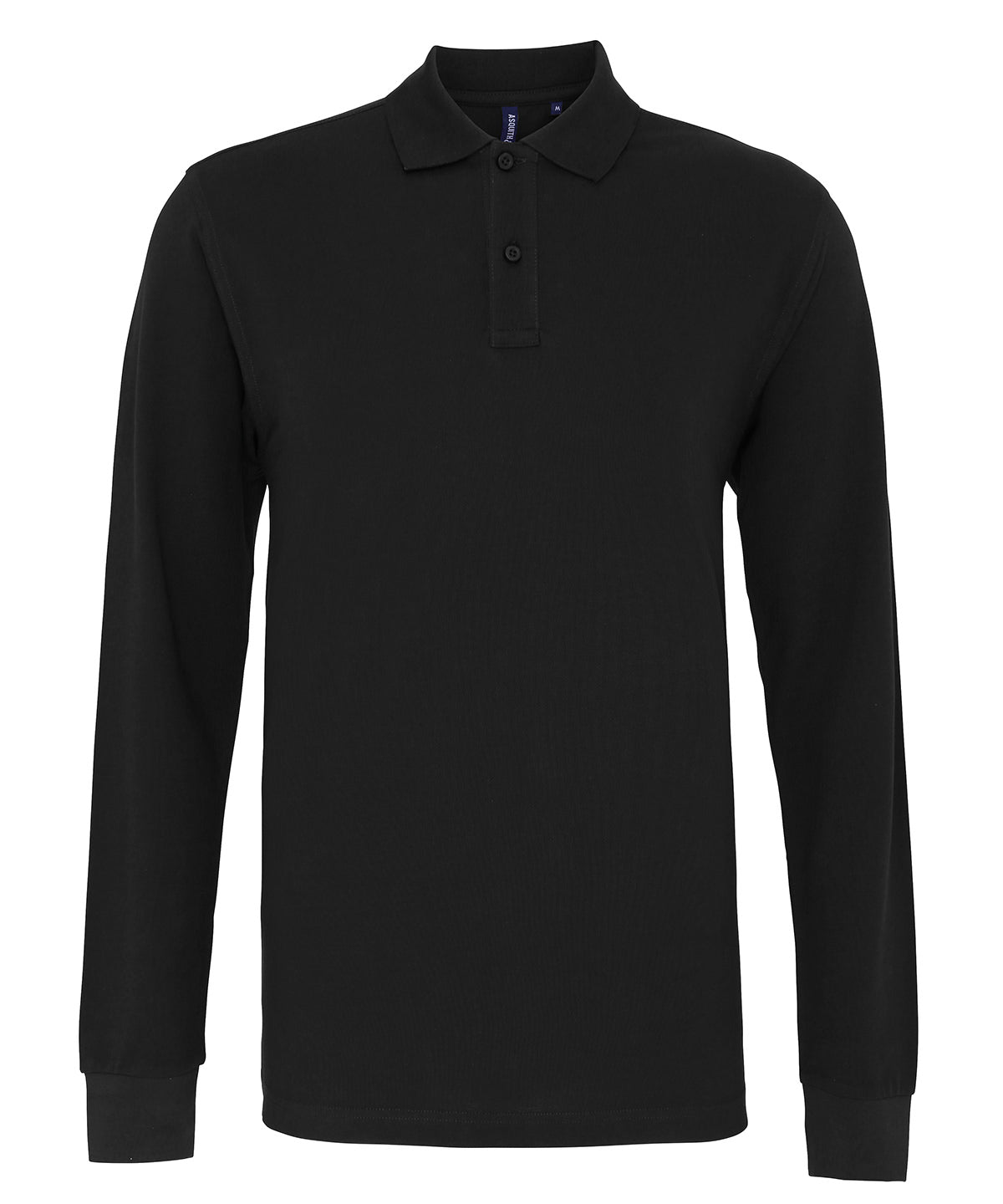 Asquith & Fox AQ030 Men's classic fit long sleeved polo in Black
