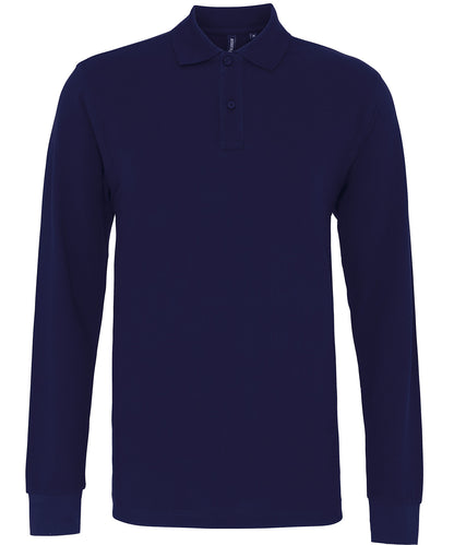 Asquith & Fox AQ030 Men's classic fit long sleeved polo in Navy