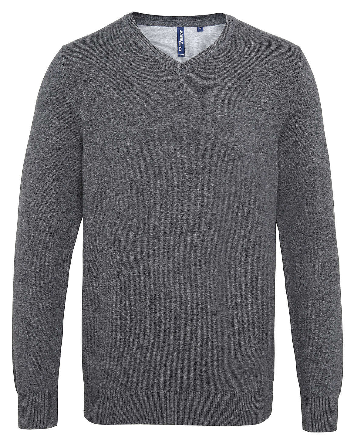 Asquith & Fox AQ042 Men's cotton blend v-neck sweater in Charcoal