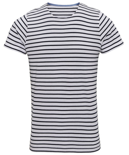 Asquith & Fox AQ072 Men's Marinière coastal short sleeve tee in White/Navy