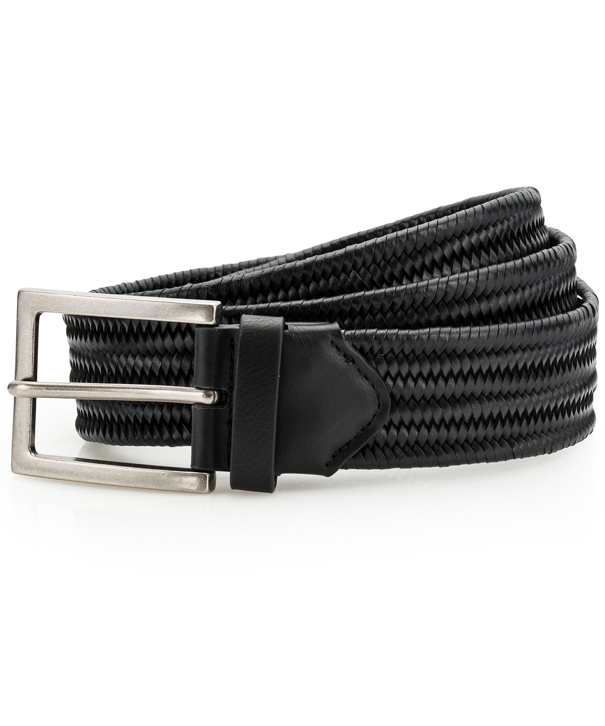 Asquith & Fox AQ903 Leather braid belt in Black