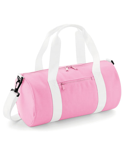 Bagbase B140S Mini barrel bag in Classic Pink/White