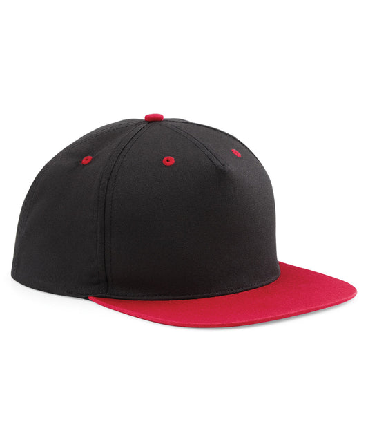 Beechfield B610C 5-panel contrast snapback in Black/Classic Red