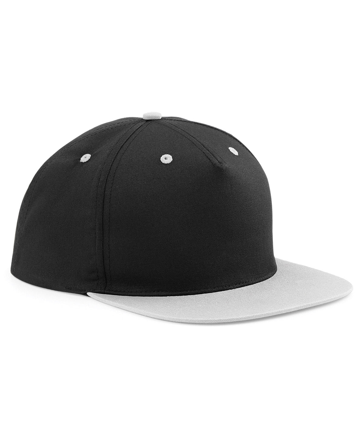 Beechfield B610C 5-panel contrast snapback in Black/Grey