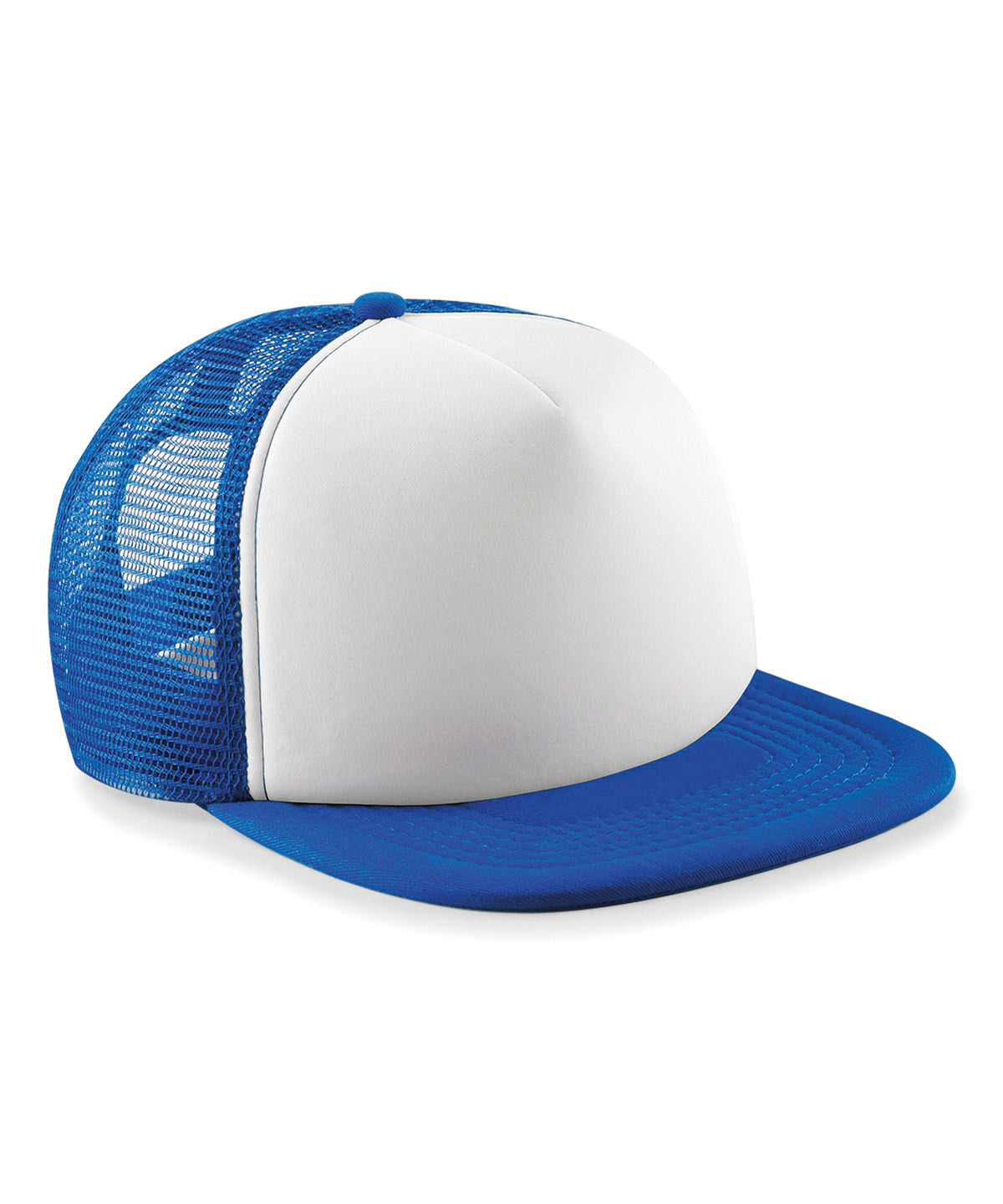 Beechfield B645B Junior vintage snapback trucker in Bright Royal/White