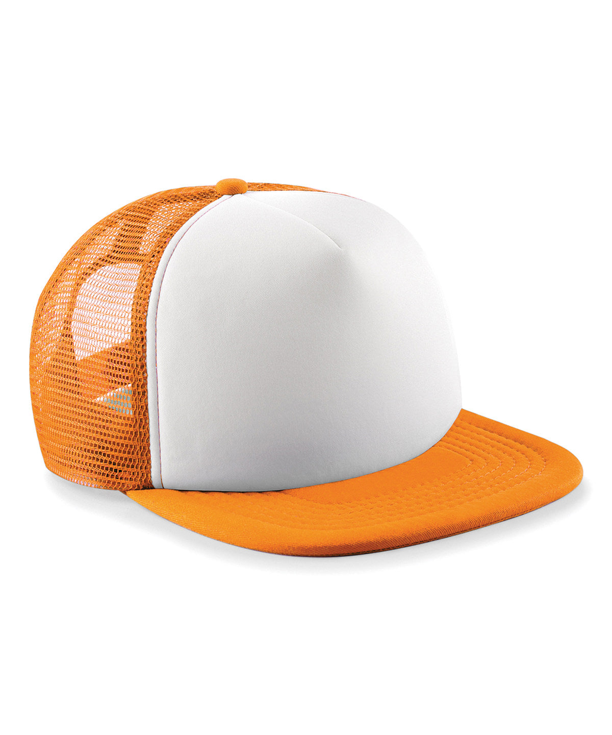 Beechfield B645B Junior vintage snapback trucker in Orange/White
