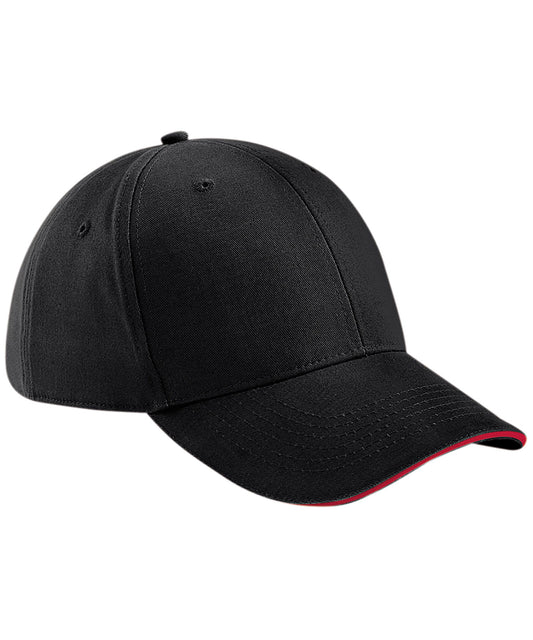 Beechfield BC020 Athleisure 6-panel cap in Black/Classic Red