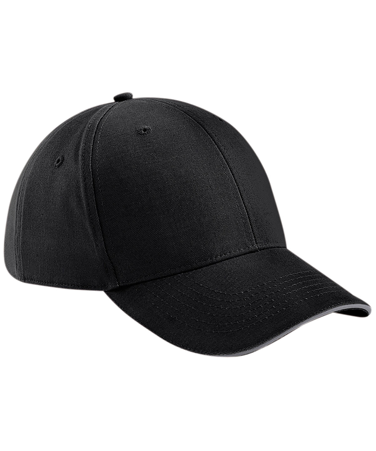 Beechfield BC020 Athleisure 6-panel cap in Black/Graphite Grey