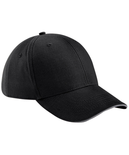 Beechfield BC020 Athleisure 6-panel cap in Black/Graphite Grey