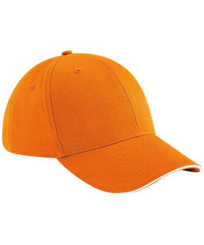 Beechfield BC020 Athleisure 6-panel cap in Orange/White