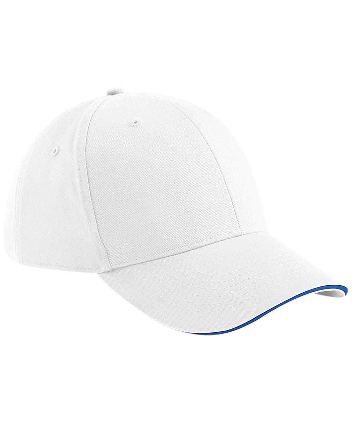 Beechfield BC020 Athleisure 6-panel cap in White/Bright Royal