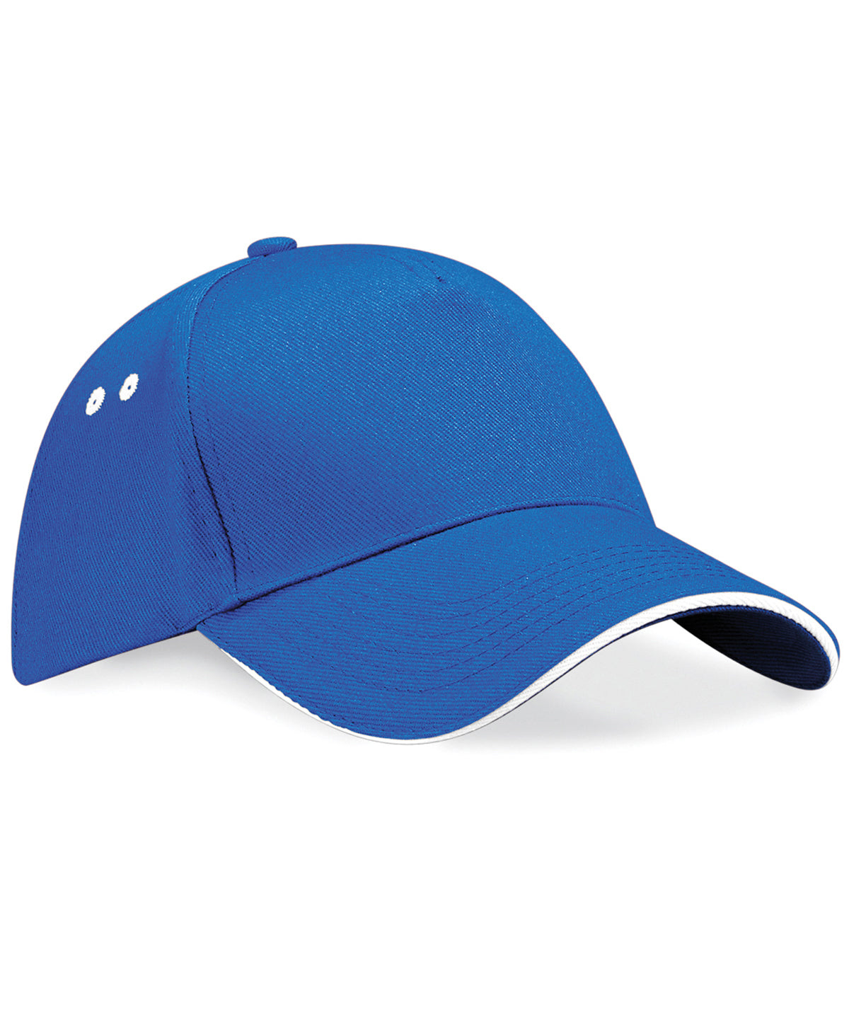 Beechfield BC15C Ultimate 5-panel cap - sandwich peak in Bright Royal/White