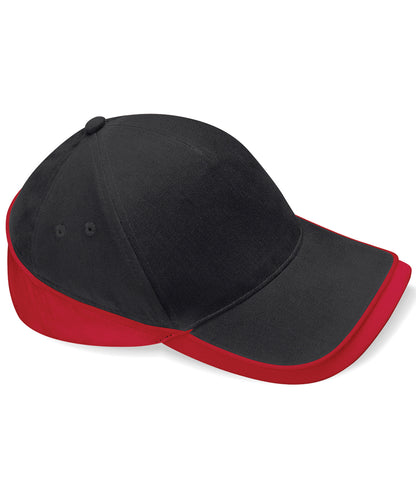 Beechfield BC171 Teamwear competition cap in Black/Classic Red