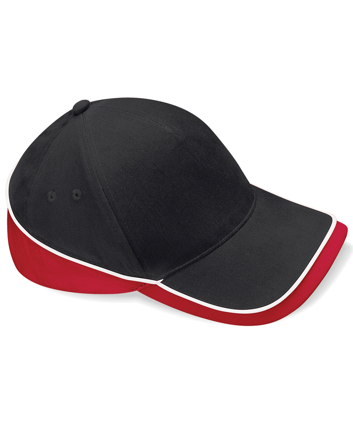 Beechfield BC171 Teamwear competition cap in Black/Classic Red/White