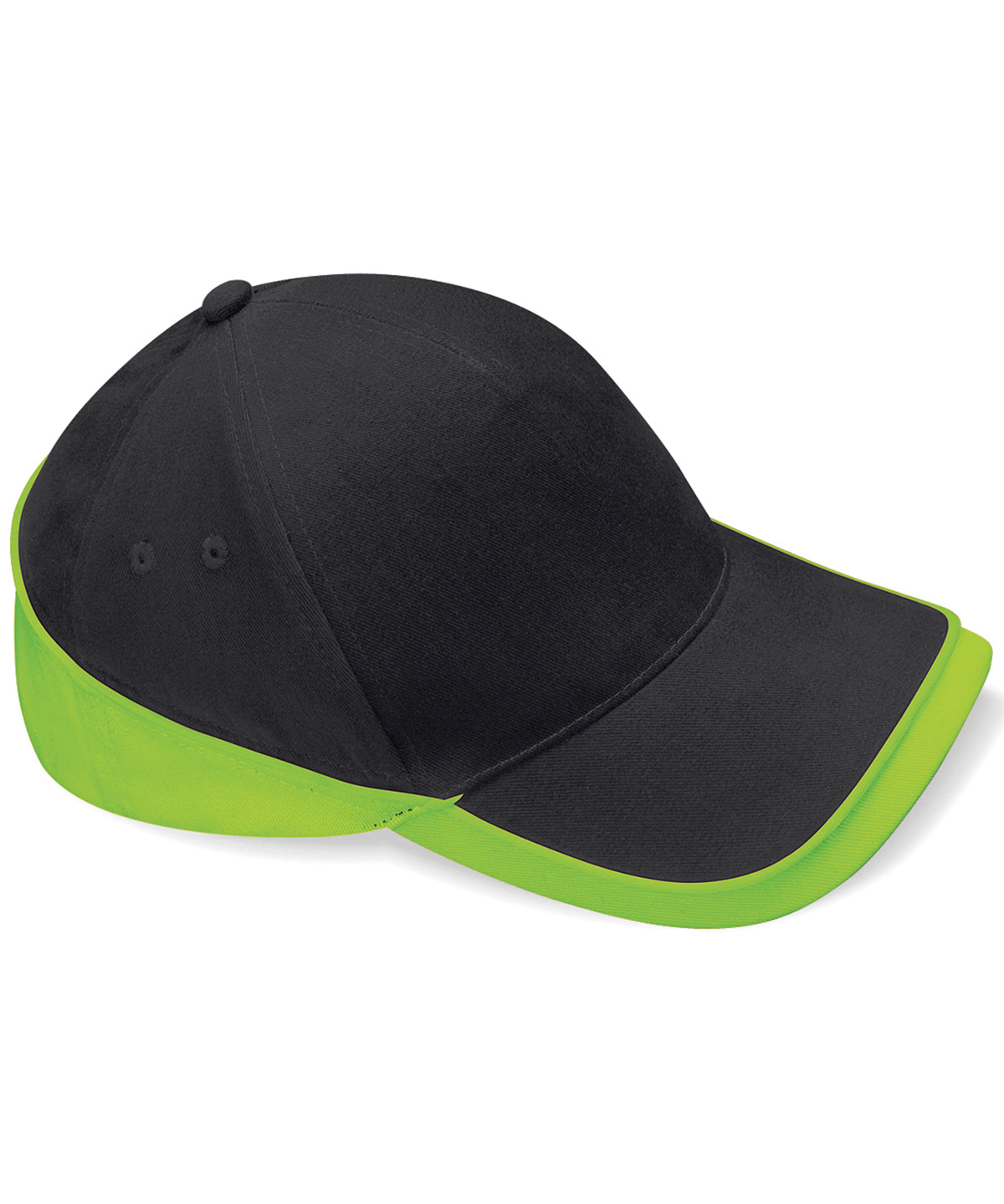 Beechfield BC171 Teamwear competition cap in Black/Lime Green