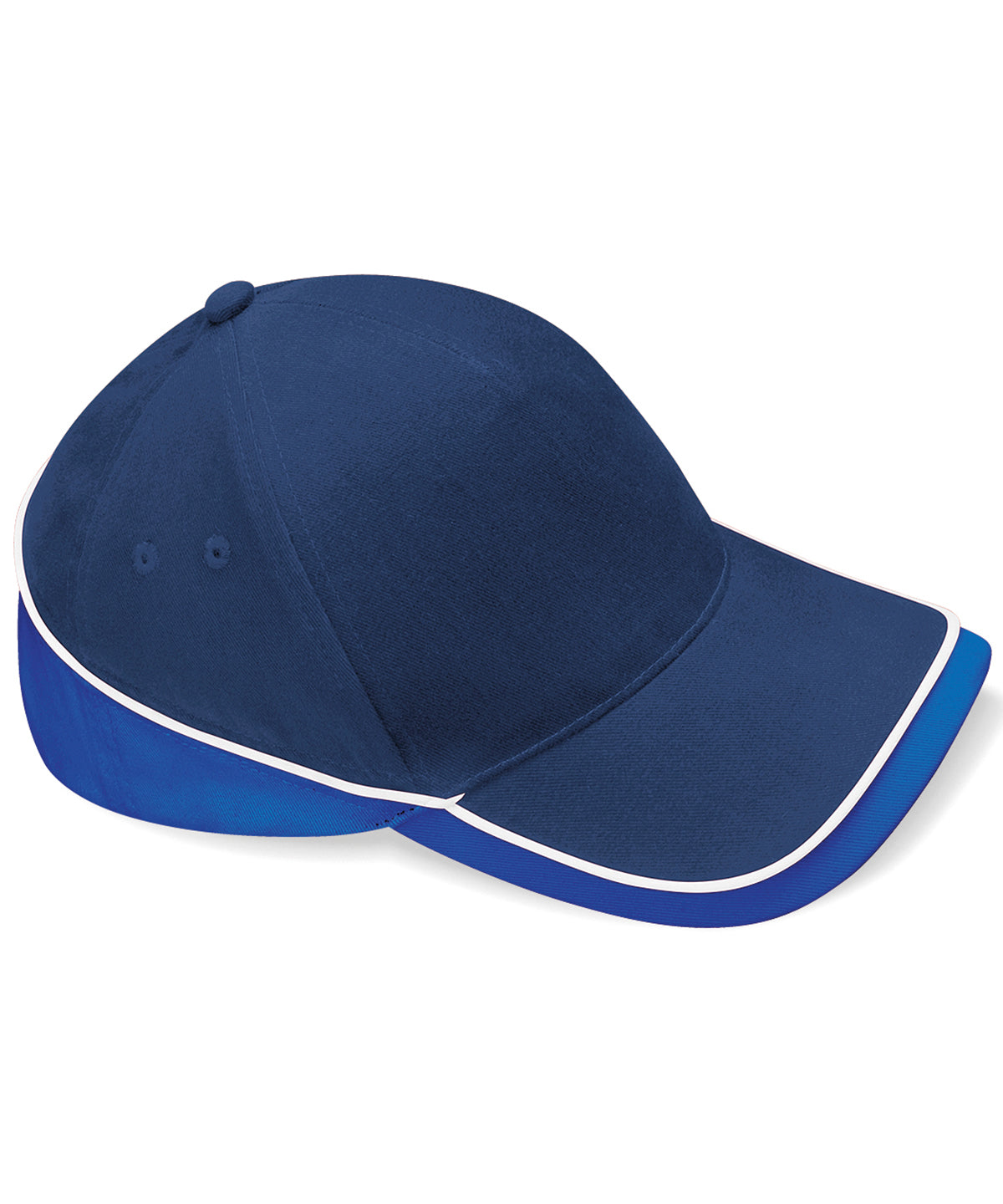 Beechfield BC171 Teamwear competition cap in French Navy/Bright Royal/White